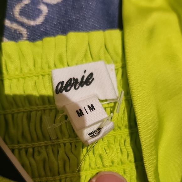 AERI Neon Green Silk Top SIZE M - Picture 4 of 11